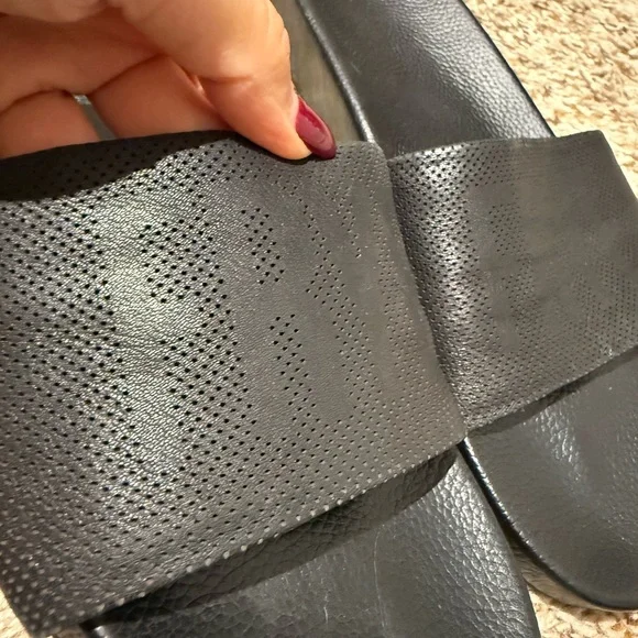 FRYE black leather slide sandals - Picture 2 of 6